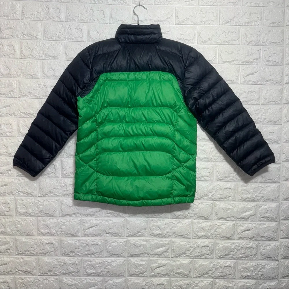 Polo Ralph Lauren Boys Puffer Jacket Green Black Zip Up Size M (10-12) Warm Coat